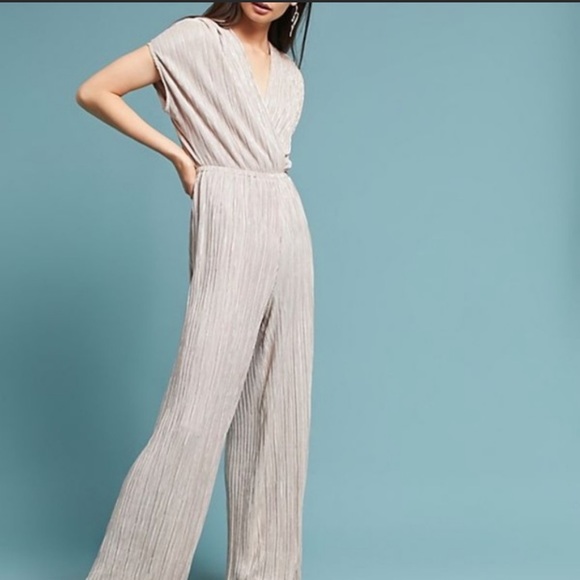 Anthropologie Porridge Pleated
Metallic Jumpsuit - Picture 2 of 7